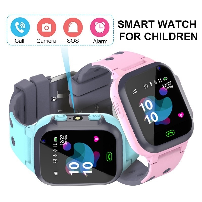 Smartwatch Watches For Girls - เด็กดูสมาร์ทนาฬิกาอัจฉริยะกันน้ําสําหรับเด็กหนุ่มๆสาวๆของขวัญที่มีหน้าจอสัมผัสกล้องปลุก SOS โทรตําแหน่งติดตาม