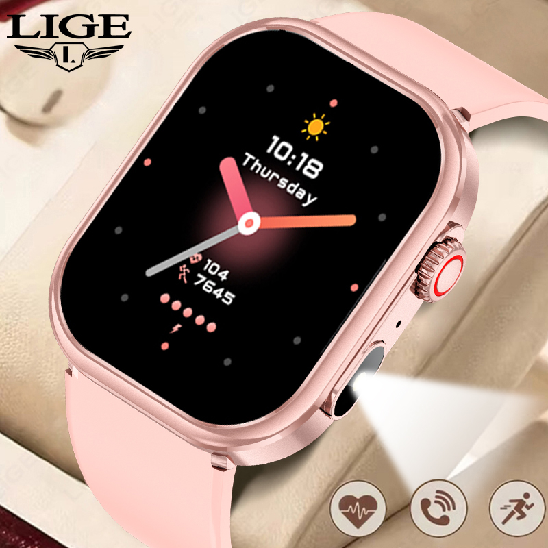Watches Ladies Smartwatch - LIGE สมาร์ทวอทช์สำหรับผู้หญิง นาฬิกาอัจฉริยะสำหรับกิจกรรมกลางแจ้ง ฟิตเนส รองรับการโทรผ่านบลูทูธ กันน้ำ