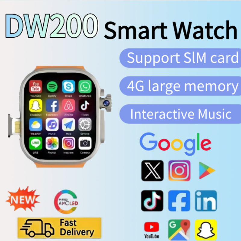 Smartwatch Watches Price - สมาร์ทวอทช์ DW200 รองรับซิมการ์ด กล้องหมุนได้ ระบบปฏิบัติการแอนดรอยด์ 9.0