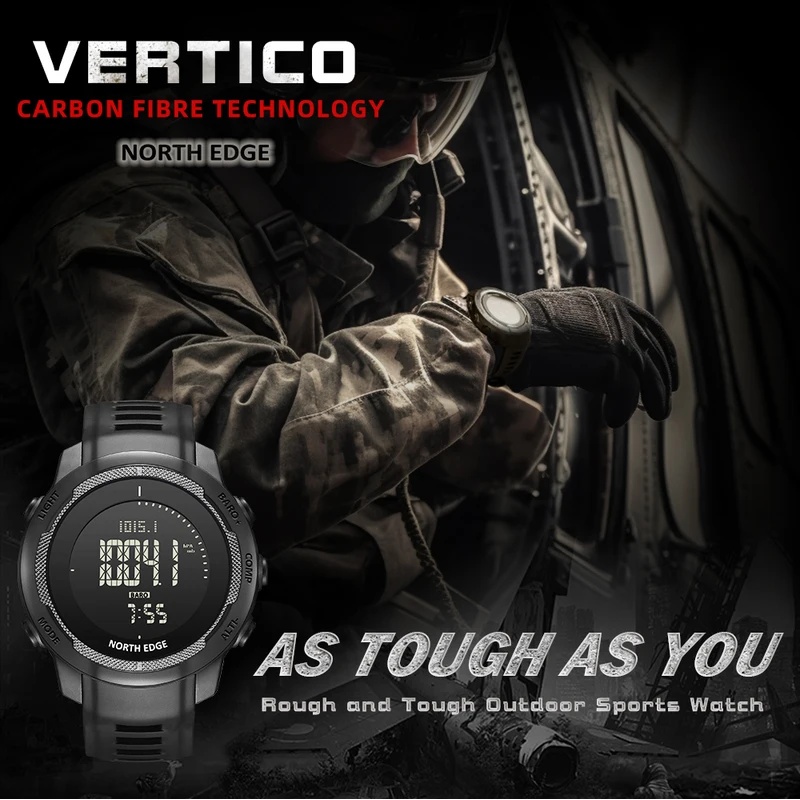นาฬิกาดิจิทัลสำหรับผู้ชาย NORT - Altimeter Compass Watch บทวิจารณ์และราคา