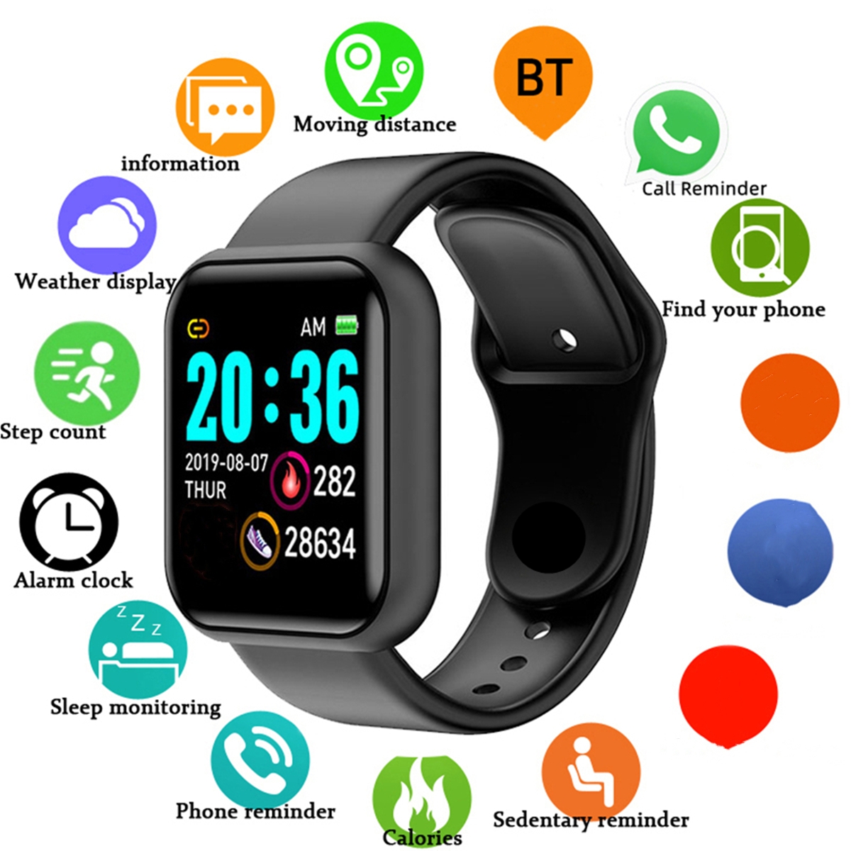 ผู้ชายนาฬิกาสมาร์ทหน้าจอสีบลูท - Smartwatch Watches For Girls บทวิจารณ์และราคา