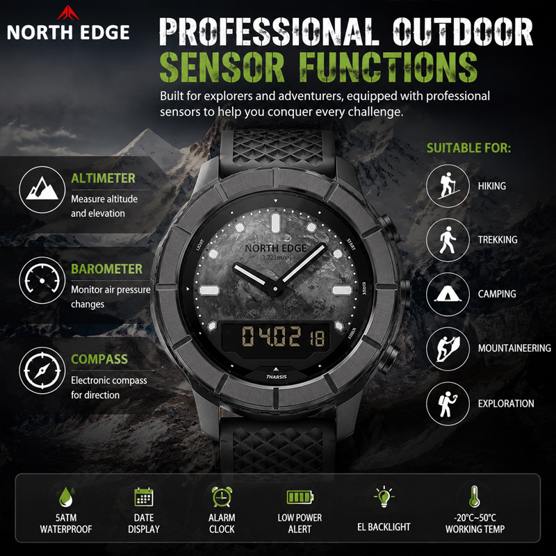 NORTH EDGE 2026 THARSIS นาฬิกา - Altimeter Compass Watch บทวิจารณ์และราคา