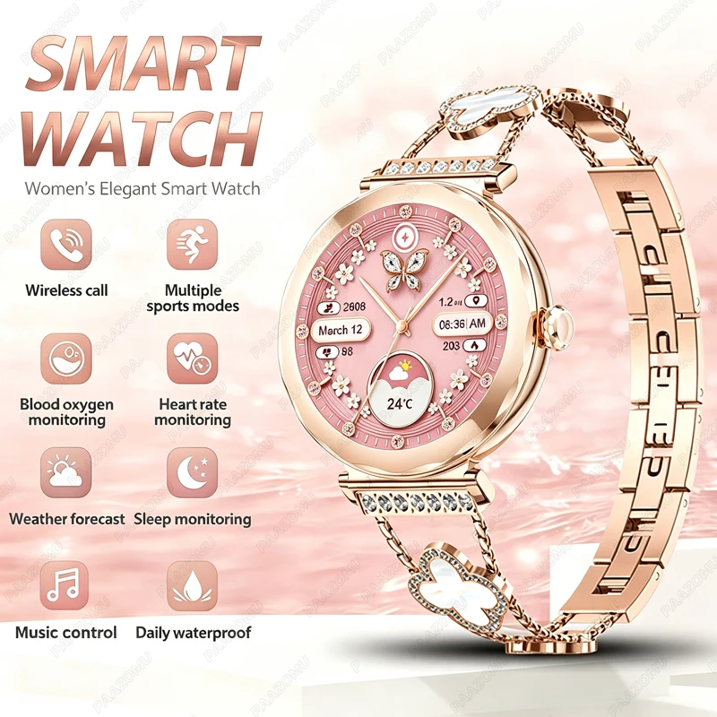 สมาร์ทวอทช์สีโรสโกลด์สำหรับผู้ - Watches Ladies Smartwatch บทวิจารณ์และราคา