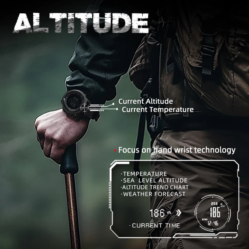 นาฬิกาดิจิทัลสำหรับผู้ชาย NORT - Altimeter Compass Watch บทวิจารณ์และราคา